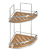 "FORA" Полка для ванной, угловая "Wood" 20х20х34см, 2 секции