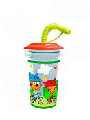 "Три кота" Стакан с трубочкой 420мл