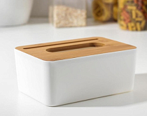 Бокс для салфеток "Мягкость" 19х13х8см, цв.белый