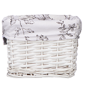 Корзина плетеная "Цветы" 20х13х15см, цв.белый