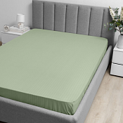 "Волшебная ночь" Простыня на резинке "Smoke Green" 200х200х20см, страйп