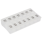 Таблетница 14 секций на 7 дней, 13,4х7х2,5см