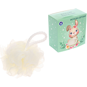 Мочалка для тела детская  "KARAPPPUZ House" 10см, цв.белый