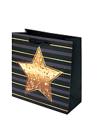 Пакет бумажный "Золотая звезда" 25х25х11см