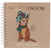 Скетчбук "Кошка" 22х22см