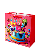 Пакет бумажный "Happy Birthday" 25х25х11см