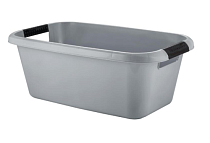 "BERGEN" Таз прямоугольный с ручками 20л, 52,5х32х20,5см, цв.серый шторм