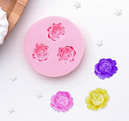 Молд силиконовый "Три малых розы" 4,5см цв.ассорт