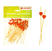 Шпажки для канапе "Сердце" бамбук, 100шт. 12см, 9120-SH
