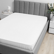 "Волшебная ночь" Простыня на резинке "Warm white" 200х200х20см, страйп