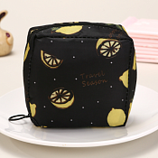 Дорожная косметичка "Drawings, lemon" 12,5х12,5х6,5см, цв.черный