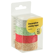 Набор декоративного скотча "Sparkles" 4шт. 1,5смх3м, в ассорт.