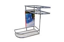 Полка для ванной, угловая, 2 секции 28х25х25см, цв.хром