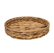 Поднос круглый "Золотистый колос" 28,5х28,5х4,5см, цв.песочный