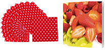 Салфетки трехслойные "Горох на красном. Клубника" 33х33см, 20шт.