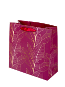 Пакет бумажный "Бордовый сад" 25х25х11см