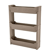 Этажерка на колесах "Wenge" 59,5х13,5х69см, 3 полки, цв.серый