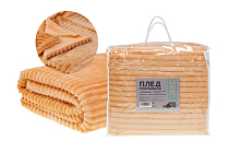 Плед-покрывало "Плюшевый" 180х220 см, жаккард, цв.бежевый