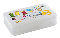 Контейнер для мелочей с декором 22,5х13,5х5,3см прозрач. 2в.