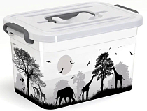 Ящик для хранения "Africa" с крышкой и ручкой 10л, 35,5х23,5х19см