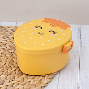 Ланч-бокс "Strawberry" со столовыми приборами 14,5х16,5х8,5см, цв.желтый