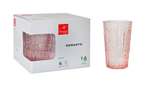 "Bormioli" Romantic Набор стаканов 4шт, 475мл, цв.розовый