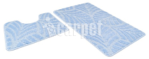 SHAHINTEX АКТИВ Набор ковриков для ванной 50х80см, 50х40см, цв.голубой