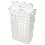 Корзина для белья с поворотной крышкой 38л, 43х26х58см, цв.белый