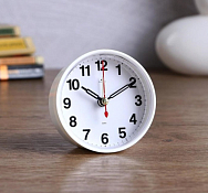 Часы-будильник "Классика" 8см, цв.белый