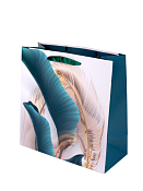 Пакет бумажный "Изумрудные листья" 25х25х11см