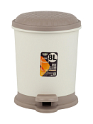Ведро для мусора с педалью 8л, цв.коричневый