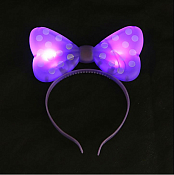 Ободок с подсветкой "Бантик" 22см, цв.фиолетовый