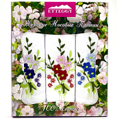 "Etteggy" Набор женских носовых платков 3шт, 28х28см