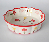 "Лето" Салатник 19,5x5,5см, 800мл, цв.красный