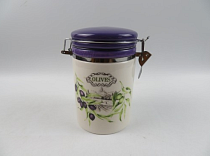 "Оливки" Банка для сыпучих продуктов 900мл с клипсой