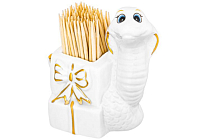 Вазочка под зубочистки "Змейка" 6,8х4,8х8см, цв.белый