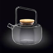 WILMAX Thermo Glass Заварочный чайник с деревянной крышкой ручка вверху 1200мл
