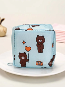 Дорожная косметичка "Drawings, bear" 12,5х12,5х6,5см, цв.голубой
