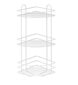 Полка для ванной, угловая 23,4х23,4х58,5см, 3 секции, цв.белый