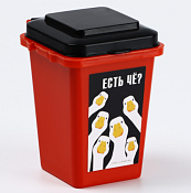 Контейнер для мусора настольный "Гуси" 12х9см, цв.красный