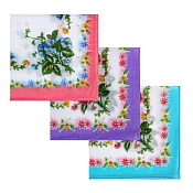 "Galante" Набор женских носовых платков 3шт, 28х28см