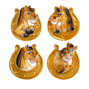 "СНОУ БУМ" Магнит "Лошадь в подкове" 6х6,5см, в ассорт.