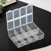 Органайзер для мелочей 8,2х10,5х3см, 8 отделений, цв.прозрачный