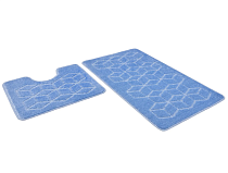 SHAHINTEX РР Набор ковриков для ванной 50х80см; 50х50см, цв.голубой
