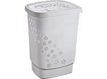 FLOWERS Корзина для белья 55л, 60,5х45см, цв.серый