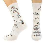 Носки "Гуси" цв.белый, размер 39-41