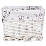 Корзина плетеная "Цветы" 25х18х18см, цв.белый