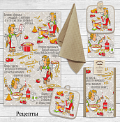 Полотенце кухонное "Рецепты" 39х60см