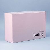 Коробка подарочная "Happy birthday" 28х18,5х9,5см, цв.розовый
