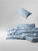 "Urban Family" Комплект постельного белья, евро, 70х70см, цв.деним,полоса, перкаль